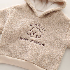 SSX220824-55 طقم ولادي شتوي تقيل مبطن فرو بالكامل 3 قطع ( بلوزة + بنطلون + قفازات)