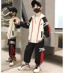 WZS040924-15 طقم ولادي قطني قطعتين تريننج ( جكيت + بنطلون)