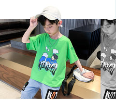 FU14042024-48 طقم ولادي قطعتين ( بلوزة + بنطلون)