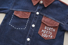 SSX220824-141 طقم جينز 3 قطع ( جكيت + بلوزة + بنطلون )