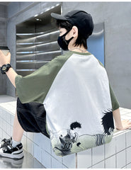 WZH301124-2 بلوزة رسم انمي فادي قطن اصلي 100%