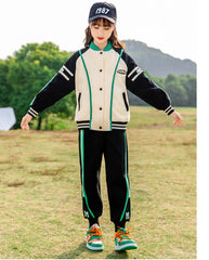 HBC040924-10 طقم بناتي شتوي مبطن فرو قطعتين ( جكيت + بنطلون)