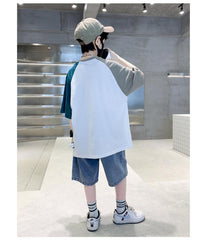 FU14042024-60 طقم ولادي صيفي قطعتين ( بلوزة + بنطلون)