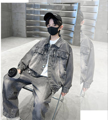 WZH301124-34 طقم ولادي جينز قطعتين ( جكيت + بنطلون)