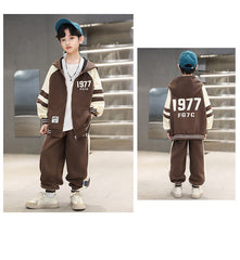 WZS040924-16 طقم سبورت شتوي مبطن فرو بالكامل قطعتين ( جكيت + بنطلون)