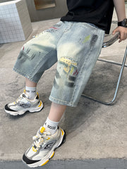 WZH301124-11 شورت جينز ناعم وطويل