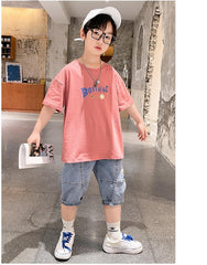 FU14042024-53 طقم ولادي قطعتين ( بلوزة + بنطلون)