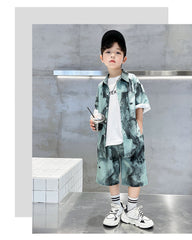 WZH301124-55 طقم ولادي صيفي قطعتين ( قميص + بنطلون)