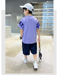 FU14042024-13 طقم ولادي قطعتين ( بلوزة + بنطلون)