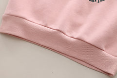 SSN040924-60 طقم بناتي خريفي ربيعي قطعتين ( بلوزة + بنطلون جينز)