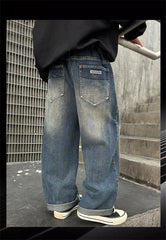 WZH301124-33 بنطلون جينز قصة عريضة