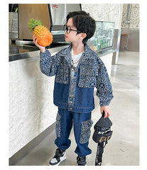 RM1227-20 طقم جينز ناعم و فاخر بجي قطعتين ( جكيت + بنطلون)