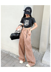 RM150424-22 طقم بناتي صيفي قطعتين ( بلوزة + بنطلون)