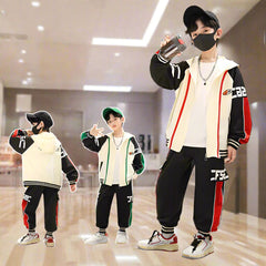 WZS040924-15 طقم ولادي قطني قطعتين تريننج ( جكيت + بنطلون)