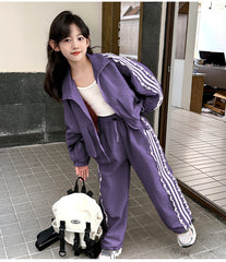 WZH191124-13 سبورت ستان قطعتين ( جكيت + بنطلون) مزينة بالدانتيل