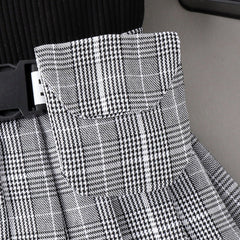 EU120424-5 طقم بناتي قطعتين (بلوزة + تنورة + حزام خصر مع حقيبة كروهات)