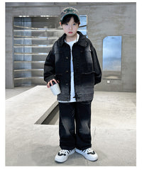 WZH301124-58 طقم  ولادي  جينز قطعتين ( جكيت + بنطلون)