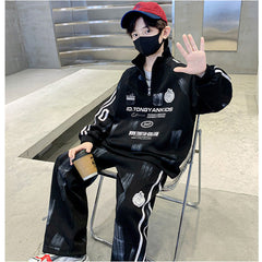 WZH301124-14 ترنج قطن خريفي ربيعي دافي قطعتين ( بلوزة + بنطلون )