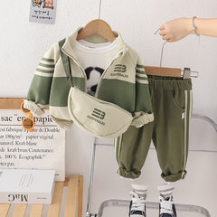 SSN040924-48 طقم تقيل خريفي ربيعي 4 قطع ( بلوزة + جكيت + حقيبة + بنطلون)