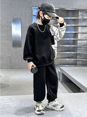 WZH301124-52 بدلة سبورت ولادي قطن قطعتين ( بلوزة + بنطلون)