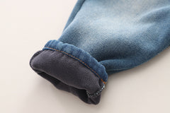 SSN040924-14 طقم شتوي تقيل مبطن بالكامل ( جكيت + بنطلون جينز مبطن )