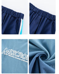 WZS040924-9 طقم ولادي صيفي قطني قطعتين (بلوزة + بنطلون)