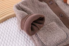 SSX220824-37 طقم ولادي شتوي مبطن فرو ( جكيت + بنطلون + لفحة)