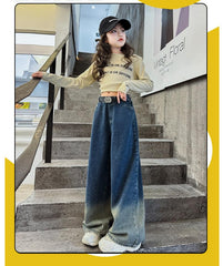 RM150424-17  طقم بناتي ربيعي قطعتين (بلوزة + بنطلون )