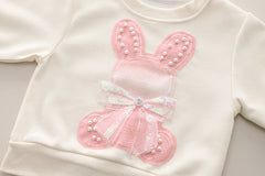 SSN040924-64 طقم بناتي ميكي قطن دافي خريفي ربيعي قطعتين ( بلوزة + بنطلون)