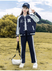 RM090424-28 طقم سبورت بناتي قطعتين ( جكيت + بنطلون )