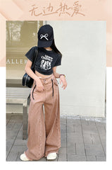 RM150424-22 طقم بناتي صيفي قطعتين ( بلوزة + بنطلون)