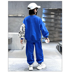 WZH301124-52 بدلة سبورت ولادي قطن قطعتين ( بلوزة + بنطلون)