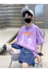 FU14042024-66 طقم ولادي صيفي قعطتين ( بلوز + بنطلون جينز)