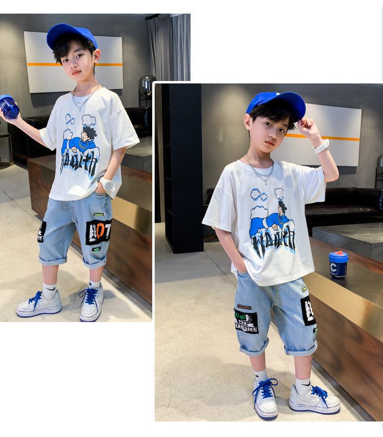 FU14042024-48 طقم ولادي قطعتين ( بلوزة + بنطلون)