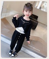 AO0508-137 طقم سبورت بناتي قطني 3 قطع بتصميم عصري مميز وخامة ممتازة