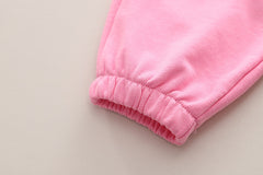 SSN040924-18 طقم بناتي ربيعي خريفي قطن دافي قطعتين ( بلوزة + بنطلون)