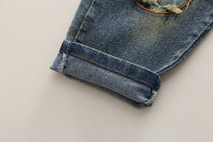 SSX220824-159 طقم 3 قطع ( بلوزة + جكيت + بنطلون جينز ) خريفي ربيعي