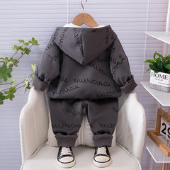 SSX220824-182 طقم ولادي قطن خريفي ربيعي 3 قطع ( جكيت + بلوزة + بنطلون)