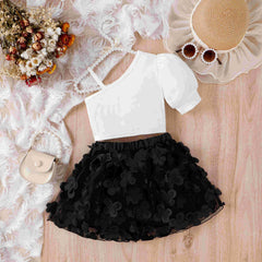 EU120424-40 طقم بناتي قطعتين ( بلوزة + تنورة )