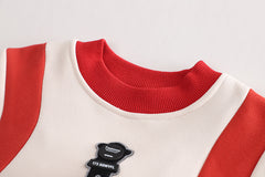 SSX220824-51 طقم ولادي شتوي تقيل مبطن فرو بالكامل قطعتين ( بلوزة + بنطلون) وعلى ظهر الطقم حقيبة