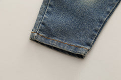 SSX220824-159 طقم 3 قطع ( بلوزة + جكيت + بنطلون جينز ) خريفي ربيعي