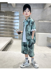 WZH301124-55 طقم ولادي صيفي قطعتين ( قميص + بنطلون)