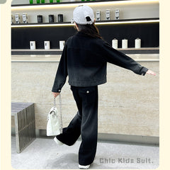 WZH191124-18 طقم جينز قطعتين ( جكيت + بنطلون)