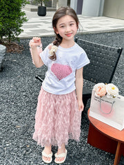 RM150424-37 طقم بناتي صيفي ( بلوزة + تنورة)