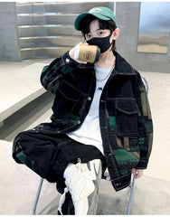 RM1227-21 طقم جينز خريفي ولادي ( جكيت + بنطلون )