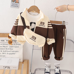 SSN040924-48 طقم تقيل خريفي ربيعي 4 قطع ( بلوزة + جكيت + حقيبة + بنطلون)