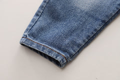 SSX220824-166 طقم ولادي 3 قطع ( جكيت صوف+ بلوزة قطنية + بنلطون جينز )