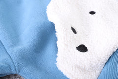 SSX220824-36 طقم ولادي شتوي تقيل مبطن فرو بالكامل قطعتين ( بلوزة + بنطلون)