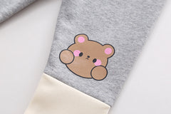 SSN040924-8B طقم شتوي بناتي قطعتين بطن فرو بالكامل ( بلوزة + بنطلون )