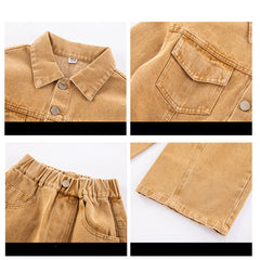 WZH191124-32 طقم جينز قطعتين ( جكيت + بنطلون)